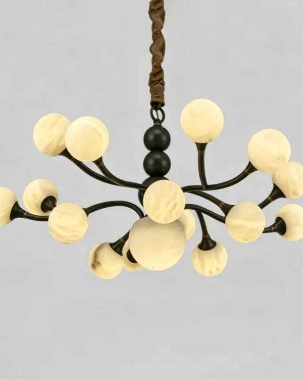 Lune Globe Alabaster Chandelier, 16-Light