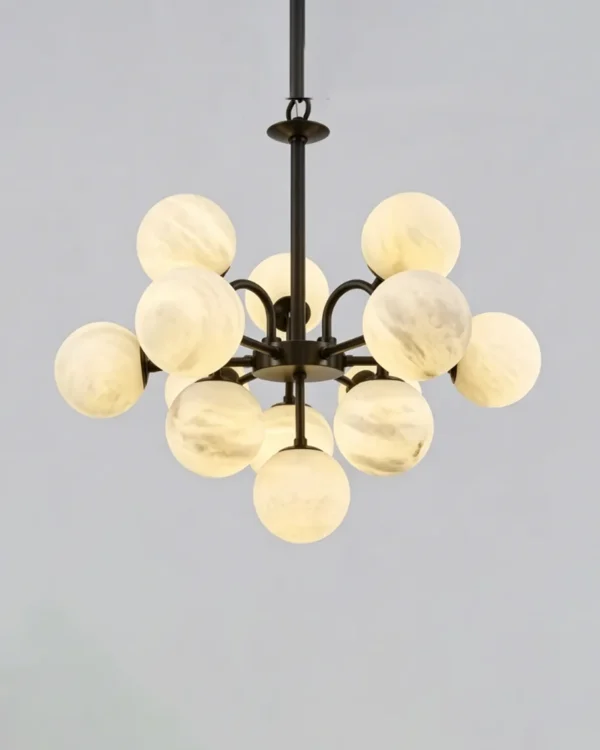 Lune Globe Alabaster Chandelier, 13-Light