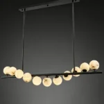 Lune Globe Alabaster Chandelier, 11-Light