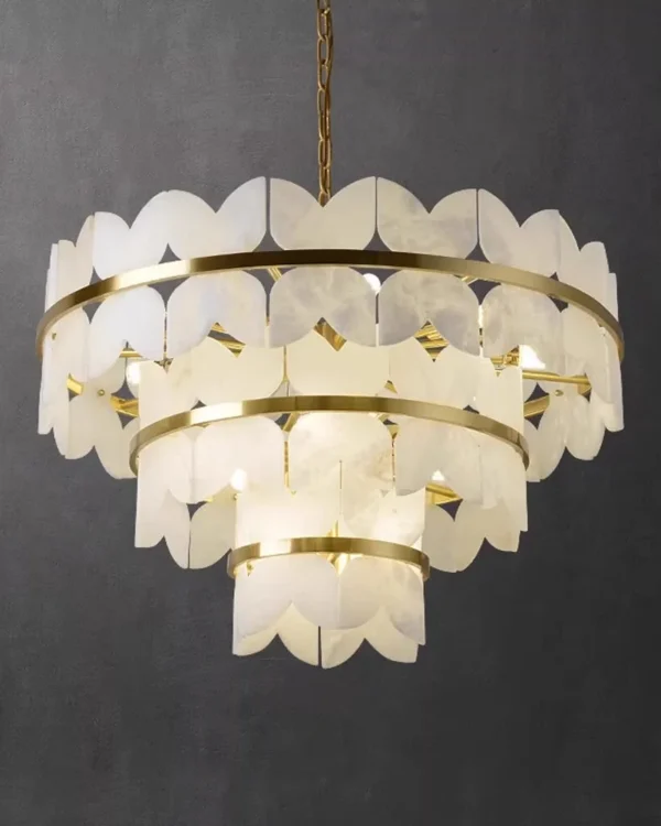 Marbre Three-Tier Alabaster Chandelier, 18-Light