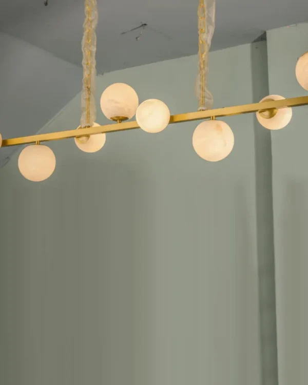 Neige Linear Alabaster Chandelier, 8-Light