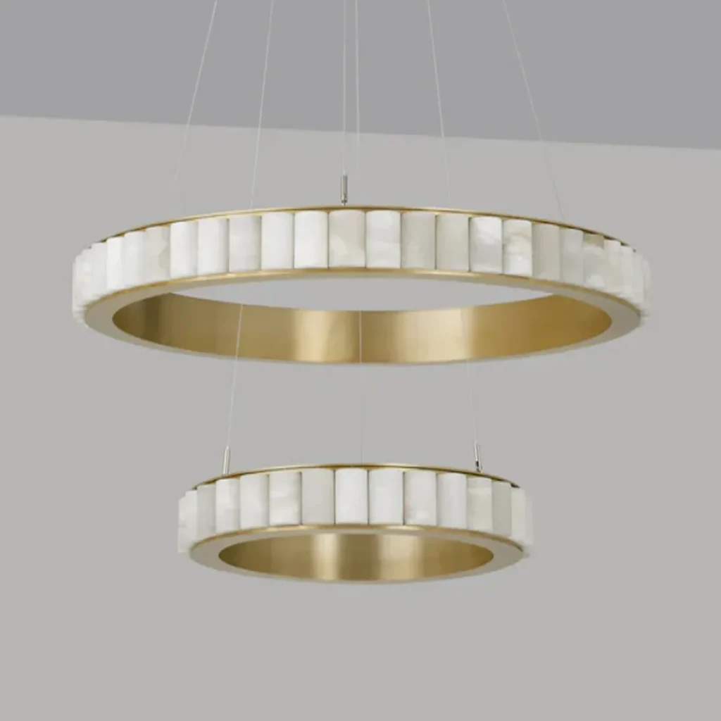 Perle Two-Tier Alabaster Chandelier