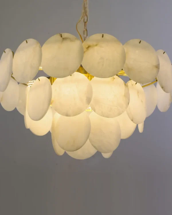 Pierre Three-Tier Alabaster Chandelier, 16-Light