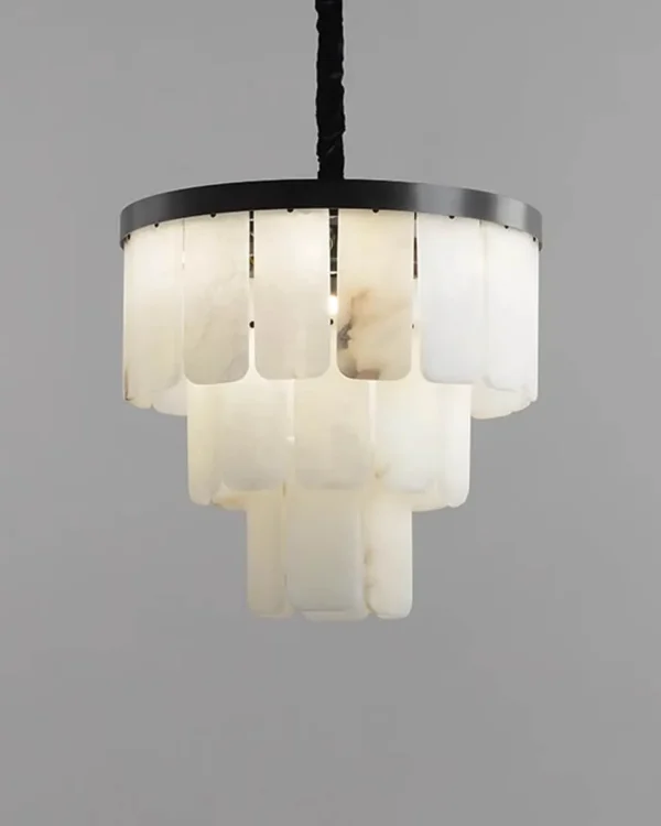 Pierre Three-Tier Alabaster Chandelier, 12-Light