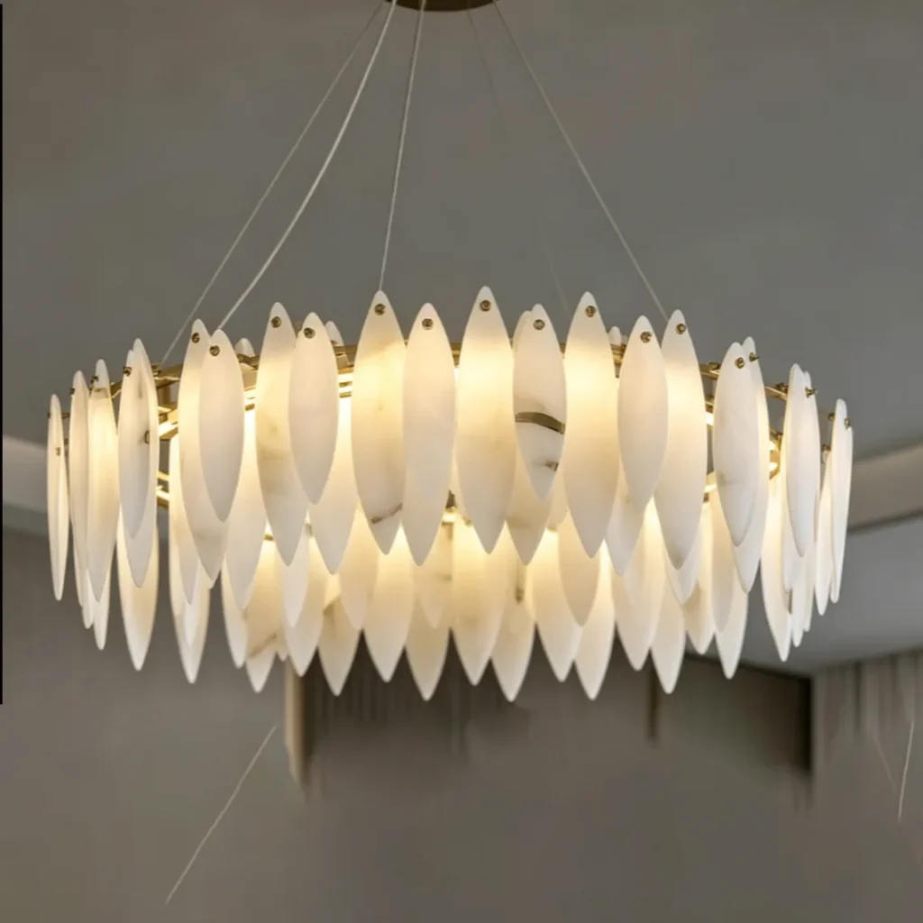 Sélène Round Alabaster Chandelier