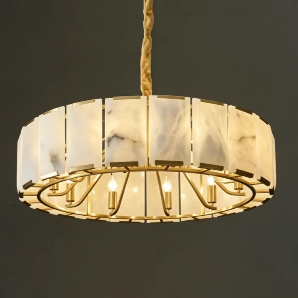 Voile Alabaster Chandelier II, 6-Light