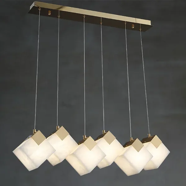 Voile Alabaster Chandelier, 6-Light