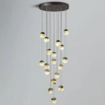 Voile Globe Alabaster Chandelier, 220"