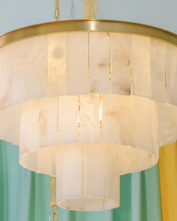 Écume Three-Tier Alabaster Chandelier, 9-Light