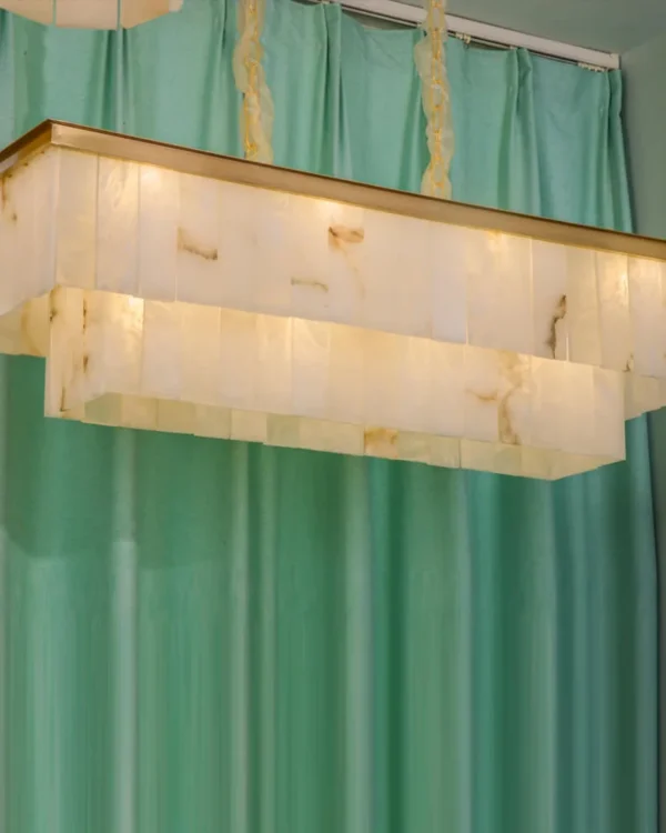 Écume Linear Alabaster Chandelier, 15"