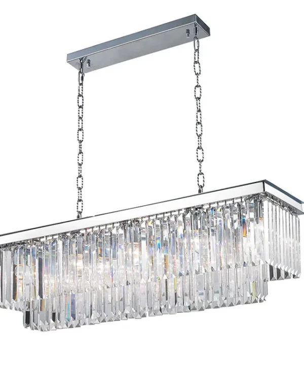 Altair Linear Crystal 10-Light Chandelier, 12" in polished chrome