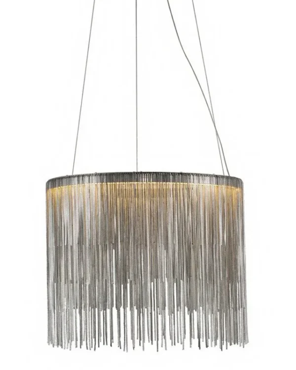 Anneau Round Iron Chandelier, 16" in polished chrome