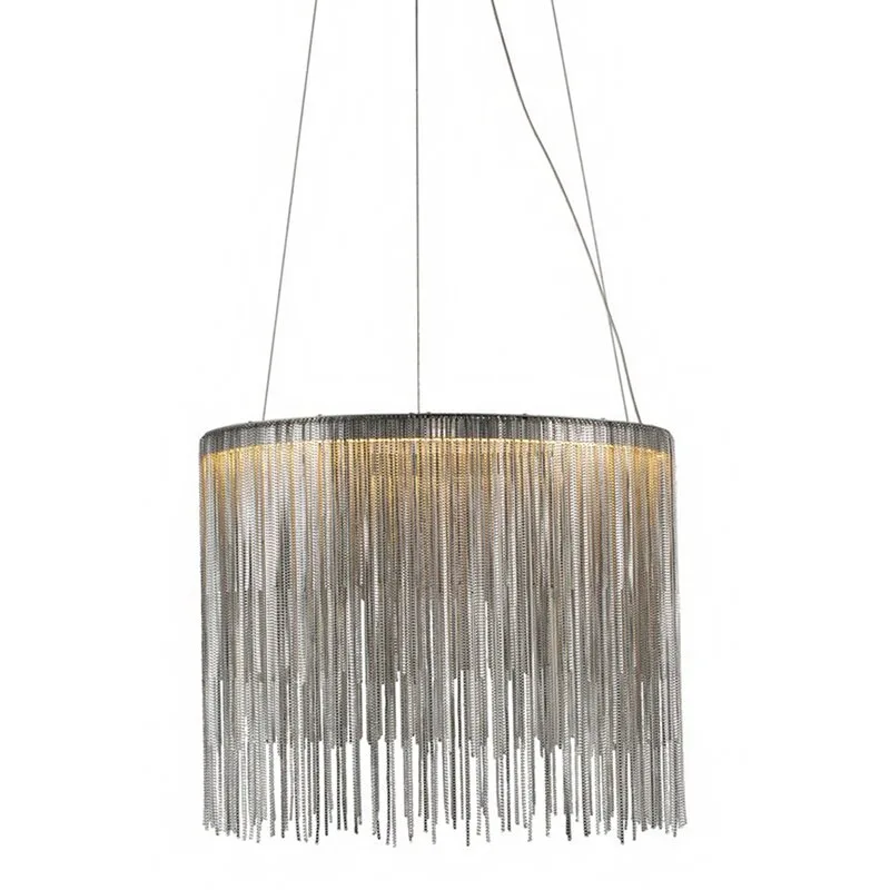 Anneau Round Iron Chandelier, 16" in polished chrome