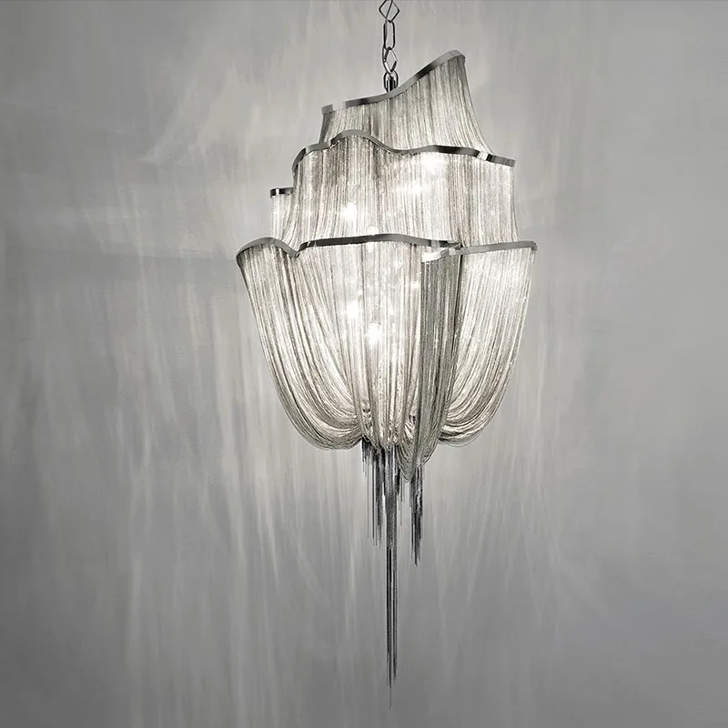 Anneau Iron Chandelier, 26" in polished chrome