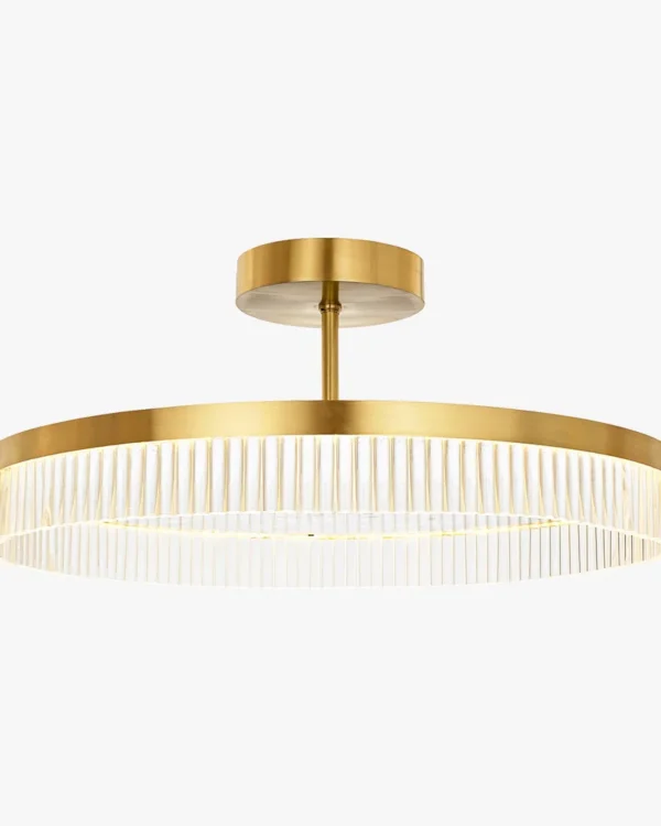 Anémone Glass Chandelier, 31" × 8" H in brushed gold