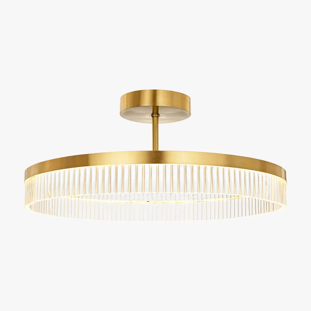 Anémone Glass Chandelier, 31" × 8" H in brushed gold