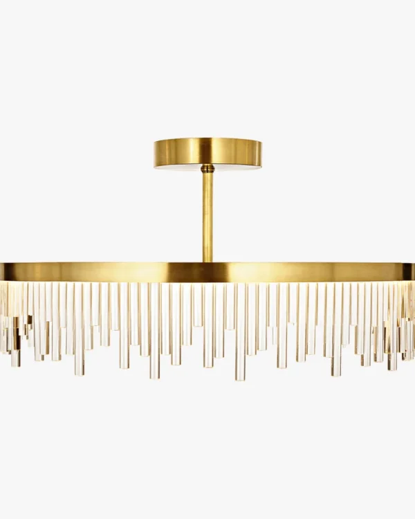 Anémone Glass Chandelier, 31" × 9" H in brushed gold