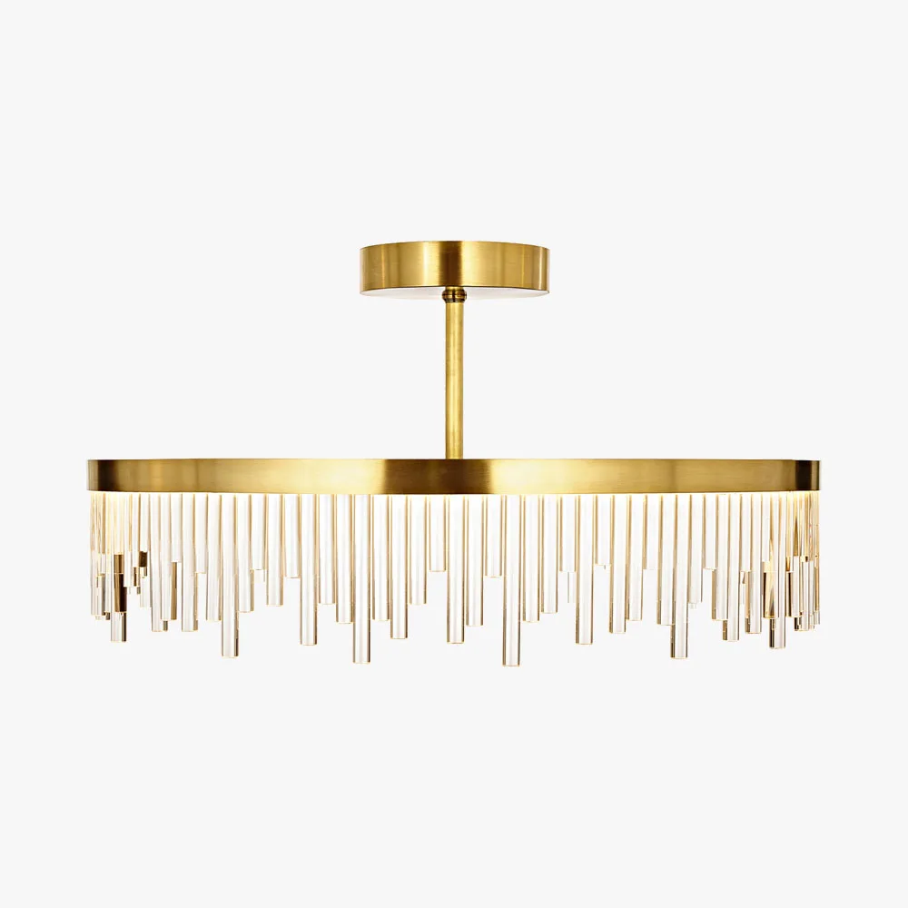 Anémone Glass Chandelier, 31" × 9" H in brushed gold