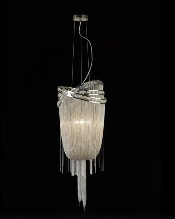 Arc Crystal Chandelier, 15" in polished chrome