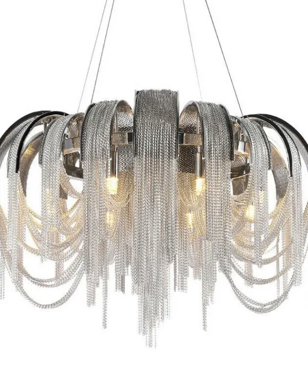 Atlas Iron Chandelier, 31" in polished chrome