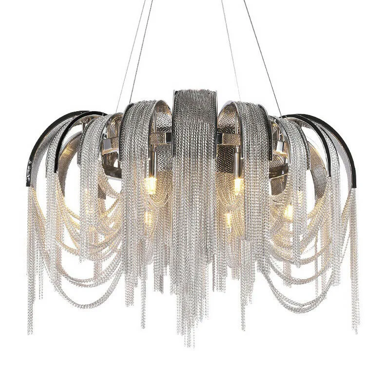 Atlas Iron Chandelier, 31" in polished chrome