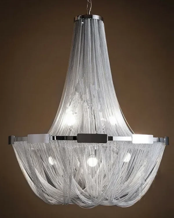 Axis Iron Chandelier, 31" in polished chrome