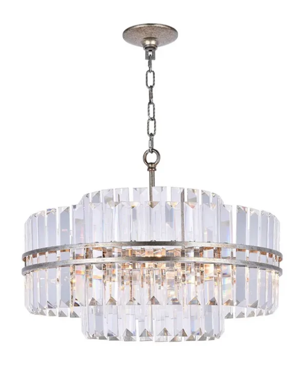Boucle Crystal Chandelier, 22" in champagne gold