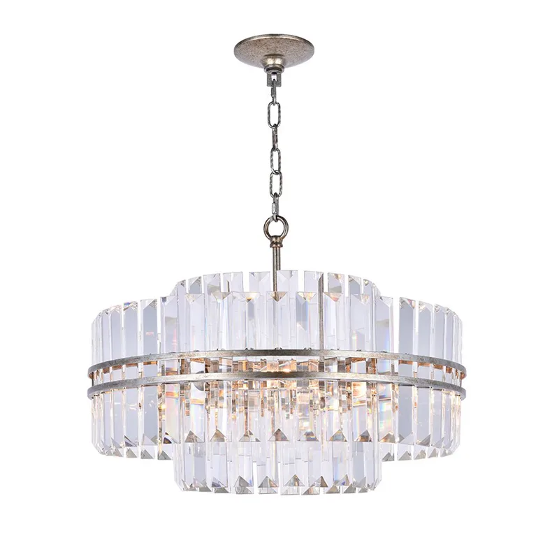Boucle Crystal Chandelier, 22" in champagne gold