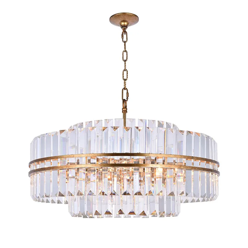 Boucle Crystal Chandelier, 27" in gold