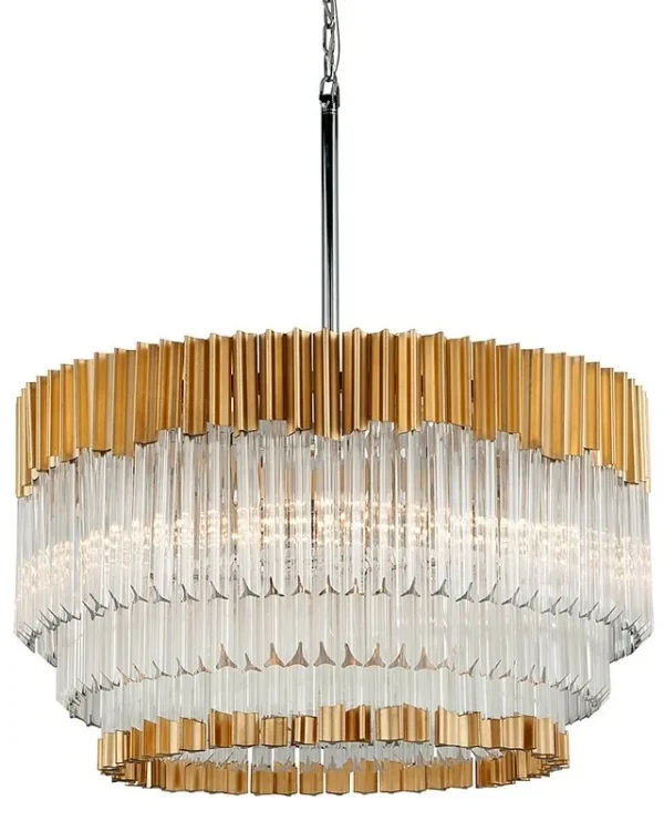 Boucle Glass 10-Light Chandelier, 36" in gold