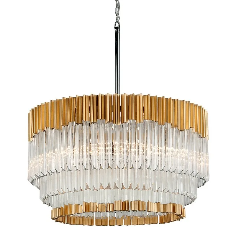 Boucle Glass 10-Light Chandelier, 36" in gold
