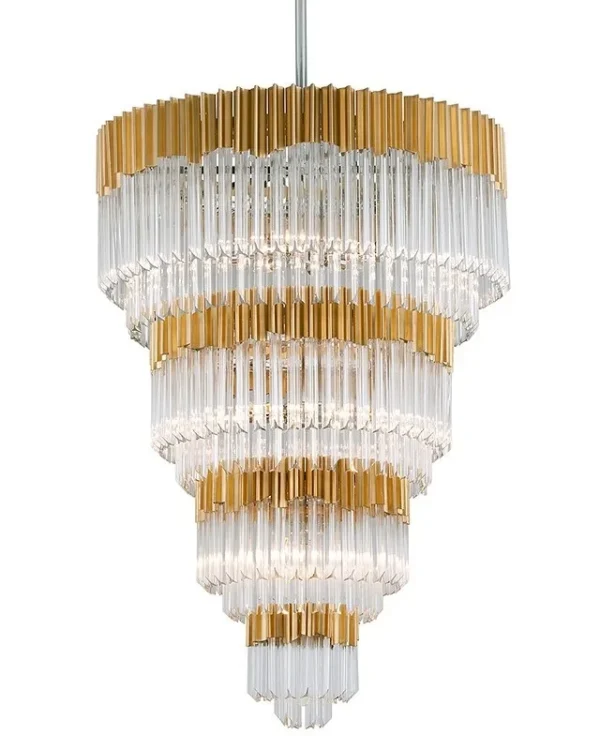 Boucle Glass 17-Light Chandelier, 36" in gold