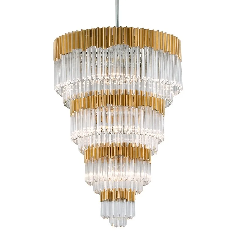 Boucle Glass 17-Light Chandelier, 36" in gold