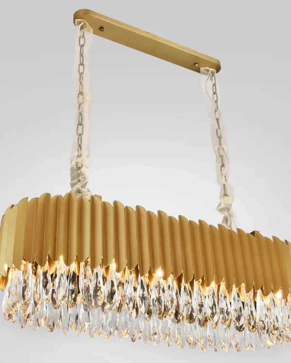 Cascade Linear Crystal 18-Light Chandelier, 14" × 14" H in Champagne Gold in champagne gold