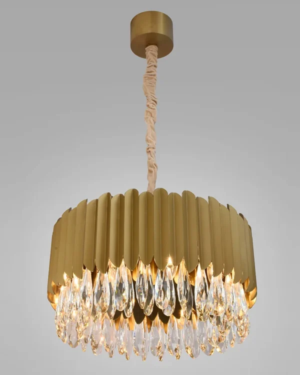 Cascade Crystal 10-Light Chandelier, 20" × 14" H in Champagne Gold in champagne gold