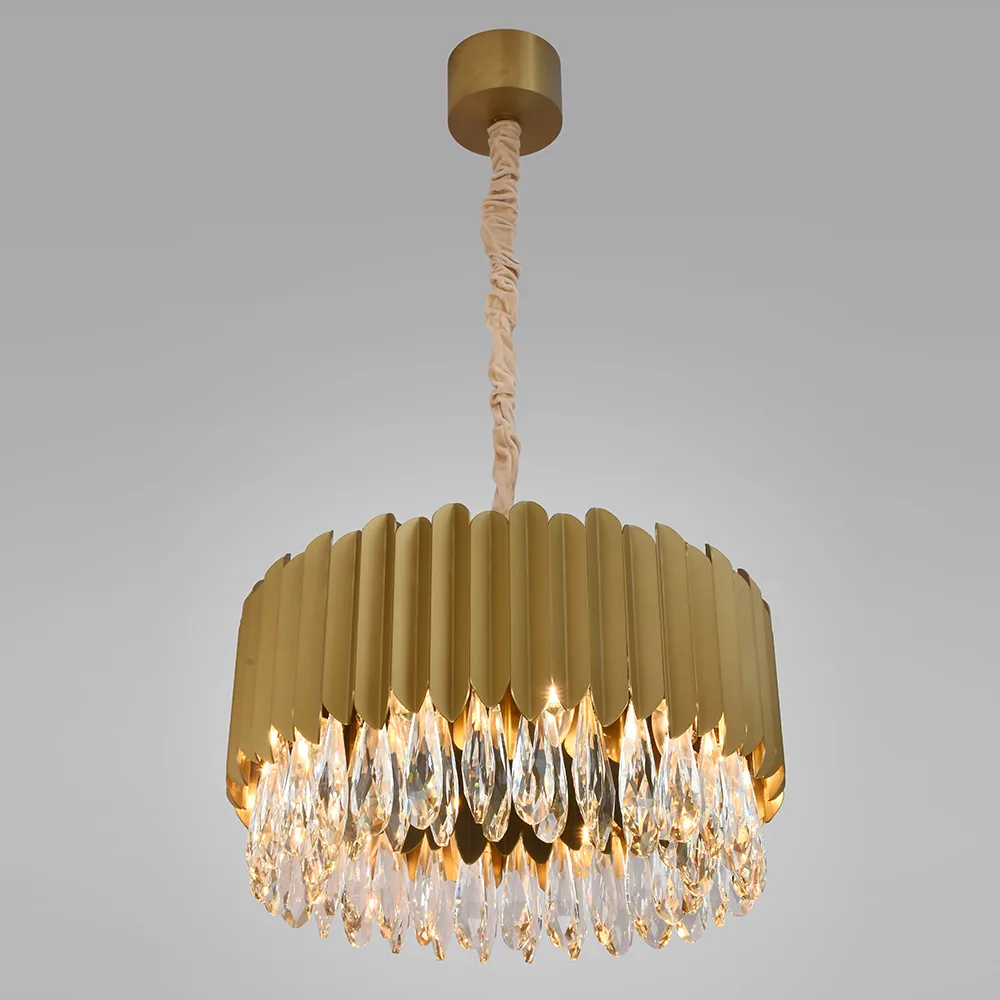 Cascade Crystal 10-Light Chandelier, 20" × 14" H in Champagne Gold in champagne gold