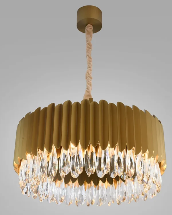 Cascade Crystal 12-Light Chandelier, 24" × 14" H in Champagne Gold in champagne gold