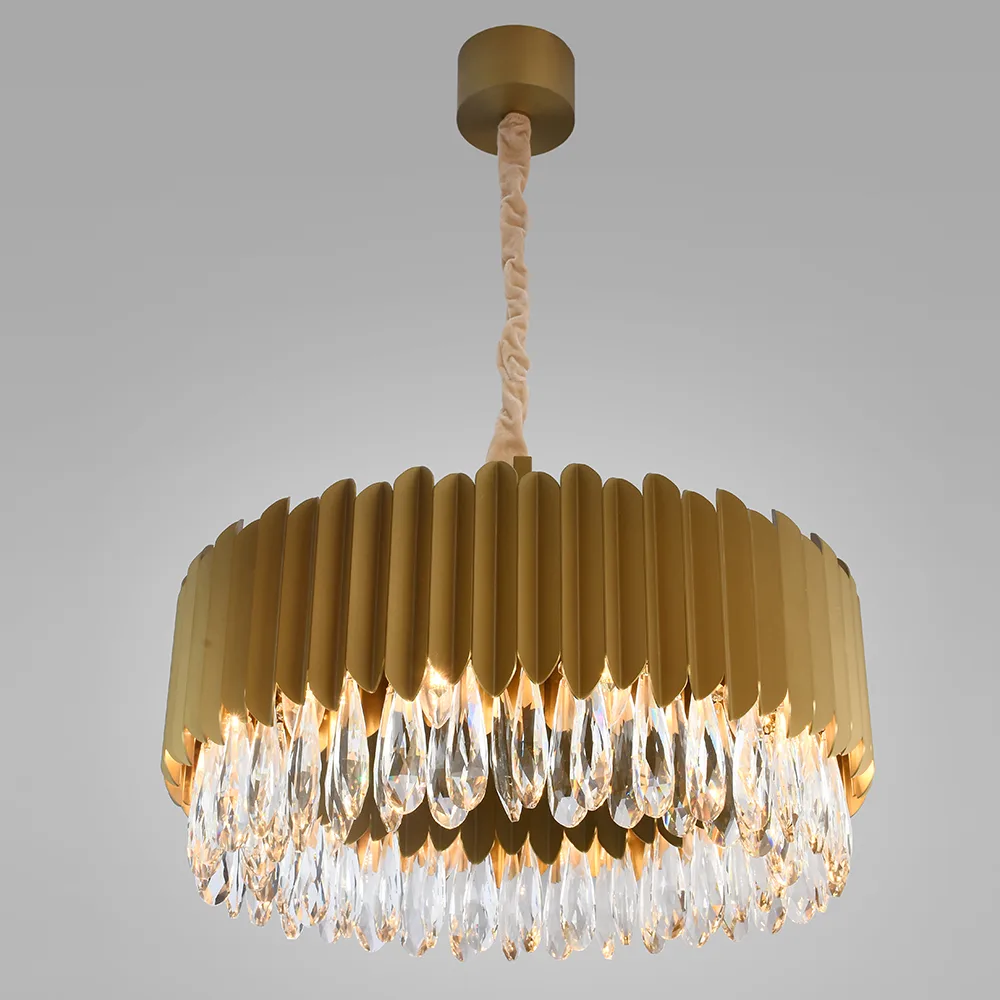 Cascade Crystal 12-Light Chandelier, 24" × 14" H in Champagne Gold in champagne gold