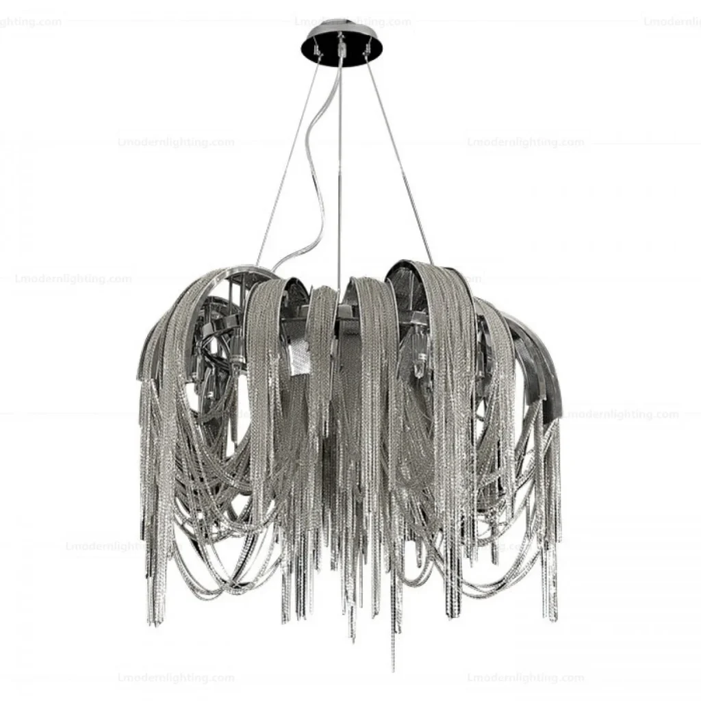 Cascade Iron Chandelier, 29" in nickel