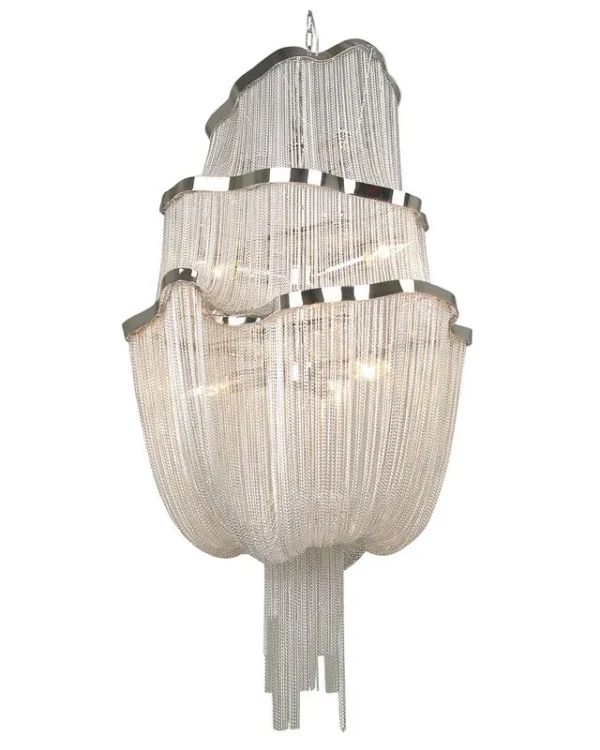 Cercle Iron Chandelier, 20" in polished chrome