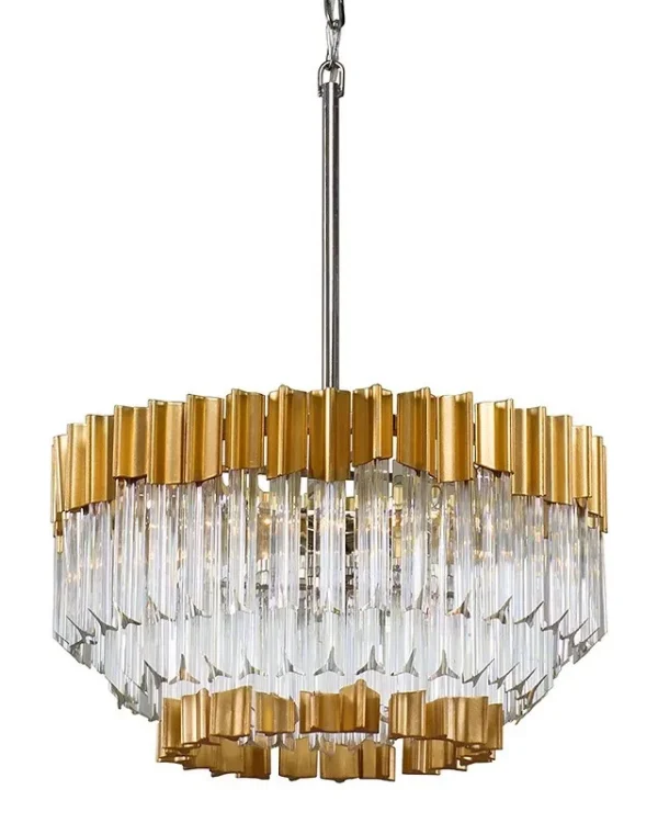 Forge Glass Chandelier, 20" in gold