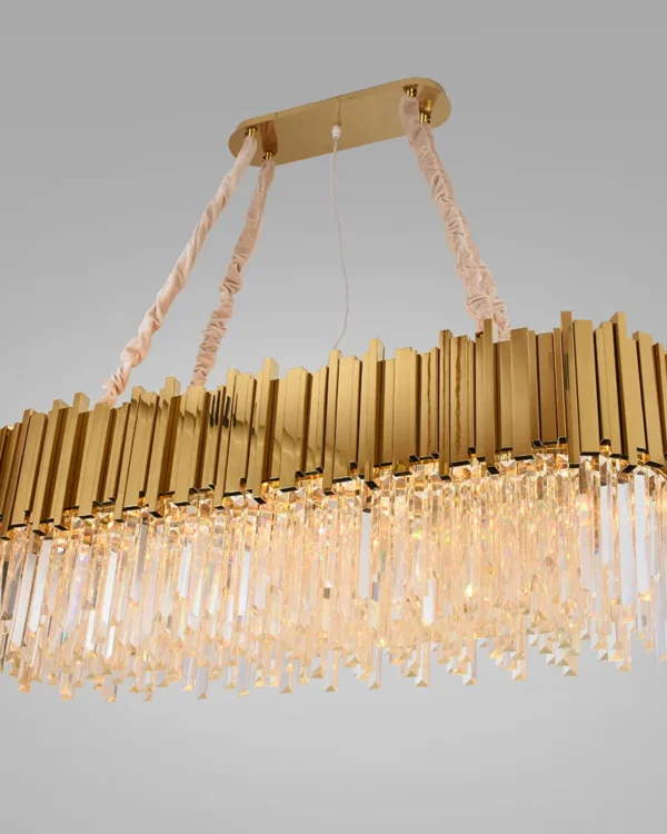 Horizon Linear Crystal 12-Light Chandelier, 16" in gold