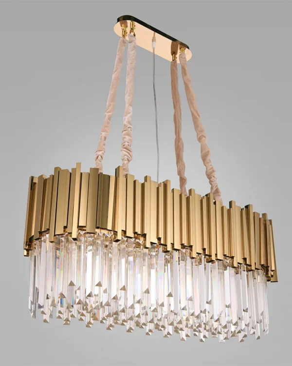 Horizon Linear Crystal 8-Light Chandelier, 16" in gold
