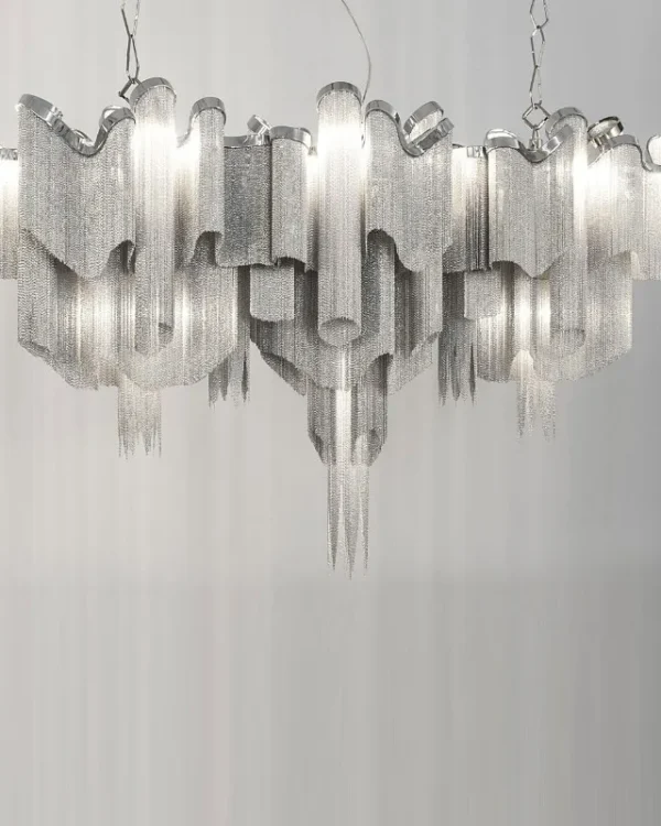 Horizon Iron Chandelier, 18" in polished chrome