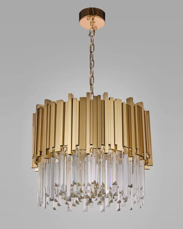 Horizon Crystal Chandelier, 20" in gold
