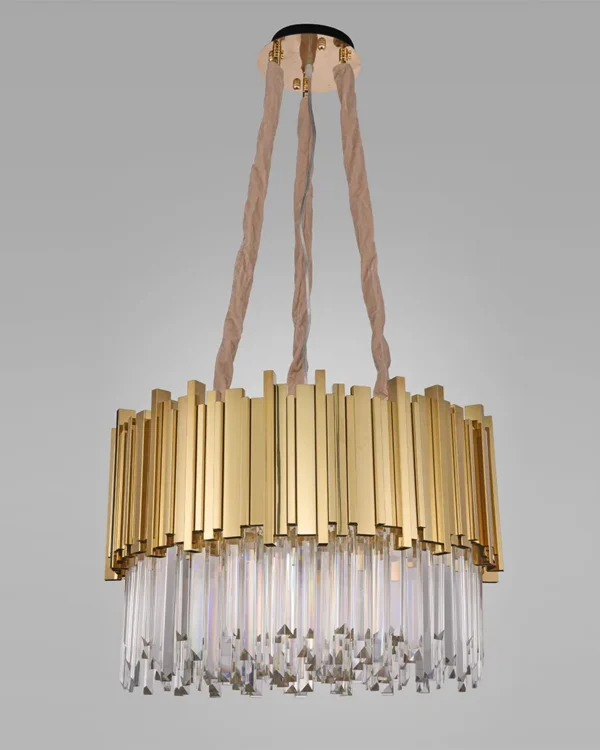 Horizon Crystal Chandelier, 24" in gold
