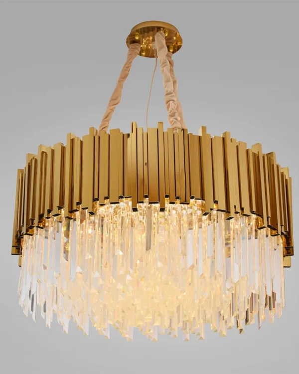 Horizon Crystal Chandelier, 31" in gold
