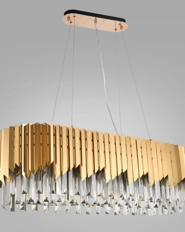 Lumen Crystal Chandelier, 12" in gold