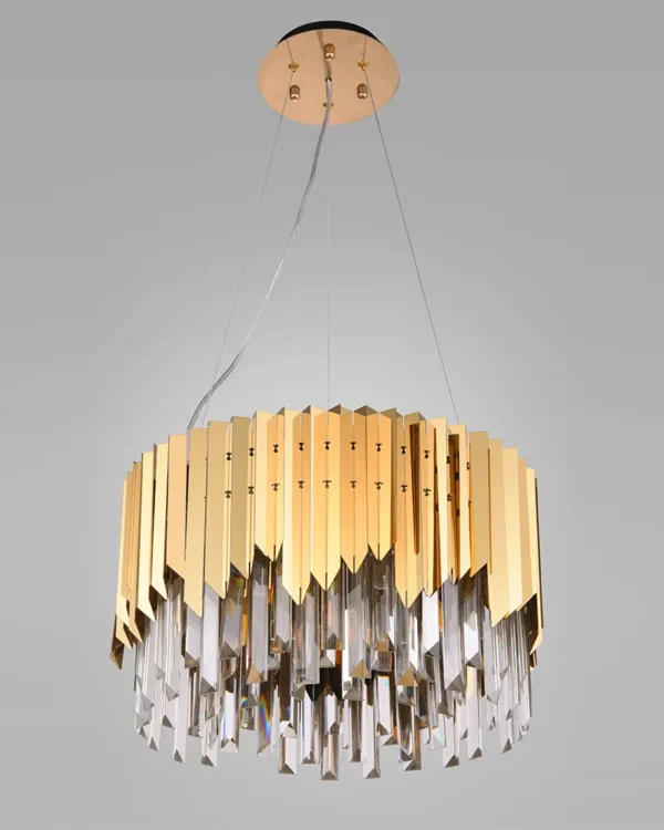 Lumen Crystal Chandelier, 18" in gold