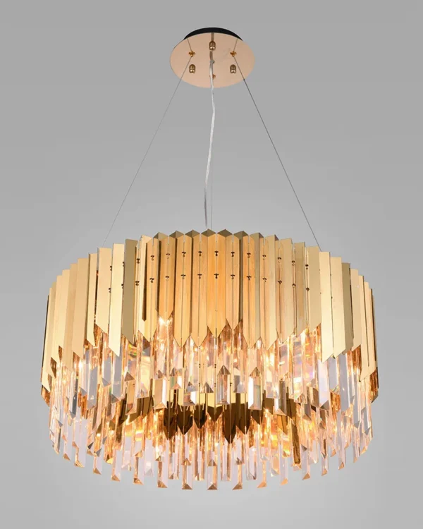 Lumen Crystal Chandelier, 24" in gold